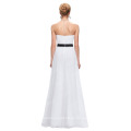 Starzz Strapless fuera del hombro gasa vestido de dama de honor blanco ST000066-1